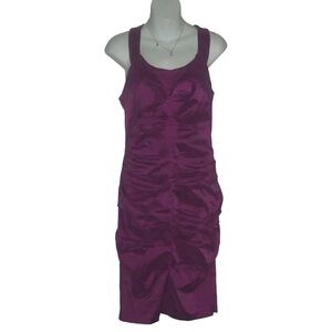Signature by Sangria Dress Purple Iridescent Ruched Prom Party Wedding Cocktail